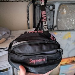 Black With Pink Supreme Fanny Pack