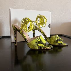 Lime Green/black Heels