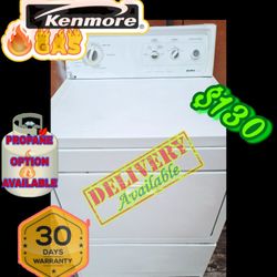 Kenmore GAS Dryer, Natural Or Propane Gas. 30 Day Warranty!!