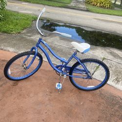 blue Huffy Cranbrook women's cruiser bike