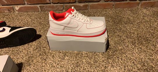White/white Nike University Red Air Force1 ‘07 