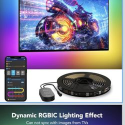 Govee TV LED Backlight, RGBIC Smart LED Strip Lights for 55-65 Inch TVs, Bluetooth and Wi-Fi APP Control, Works with Alexa & Google Assistant, Music S