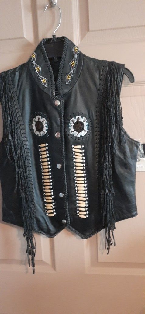 Two Beaded Women's Vest One Black One Gray $75 OBOEach Size Medium But Cut Small