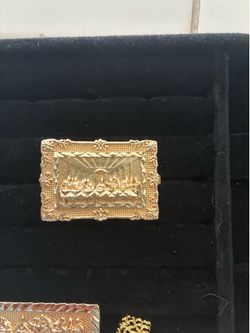 Last supper 14kt gold double finger ring