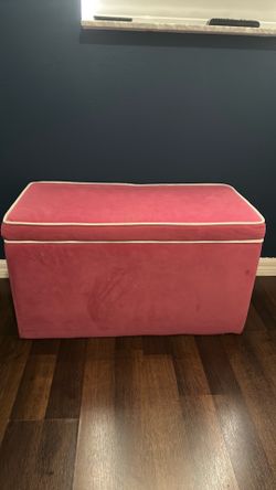 Storage Ottoman Bench Pink