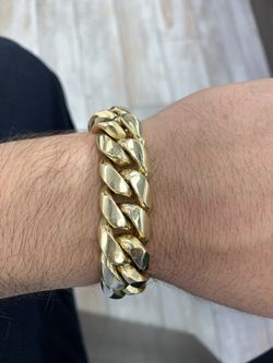 14KT Solid Yellow Gold Cuban Link Bracelet