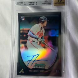 2011 Freddie Freeman Bowman Chrome Refractors #205 BGS Auto 10