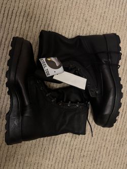 Black steel toed boots