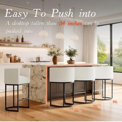 Modern White Barstools 4pcs