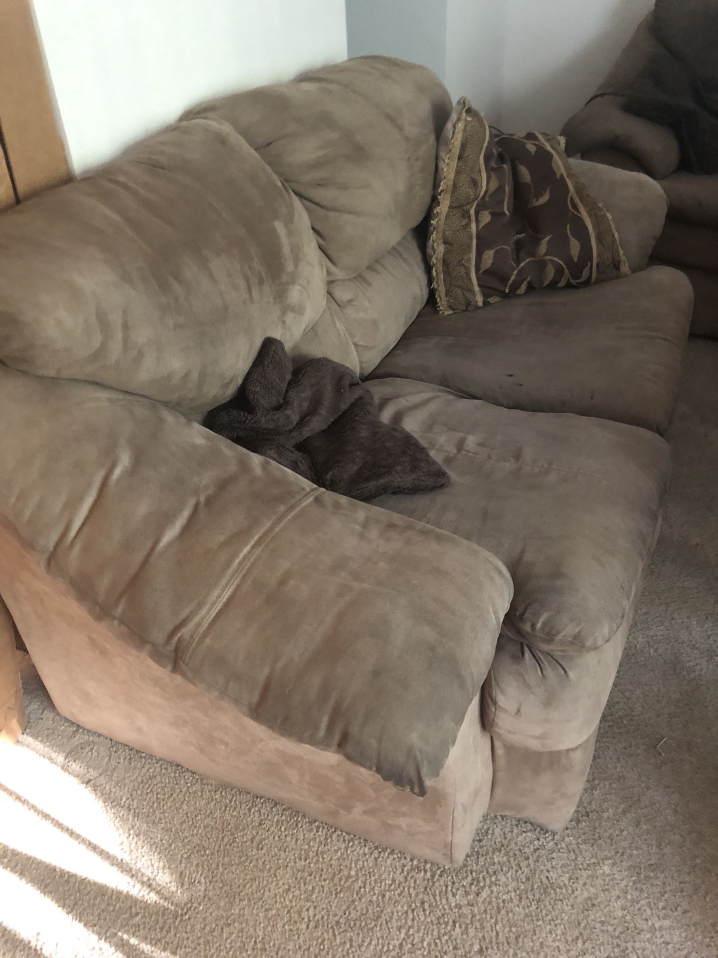Two Brown Couches