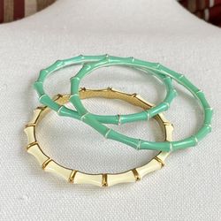 Stella & Dot Cream & Gold & Two Turquoise Bracelets