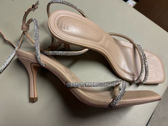 Primark silver diamanté kitten heels size 7 worn once briefly