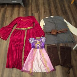 Rapunzel / Tangled / Medieval / Renaissance Family Costme Set - 3 Costumes! Halloween,  Theme Party, Etc.