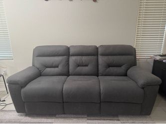 Power Recliner Sofa - Costco Dark Charcoal, Electric Recline + Headrest recline