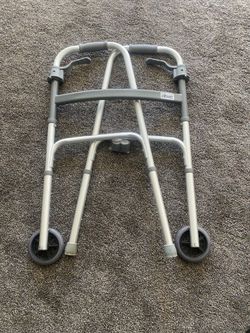 Handicap folding walker 5 inch front wheels