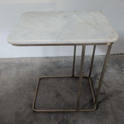 Gold and Genuine Marble Tray Table/Side Table