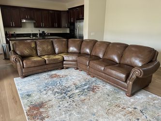 Thomasville Genuine Leather Sectional Sofa