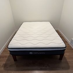 Full size bed frame and mattress