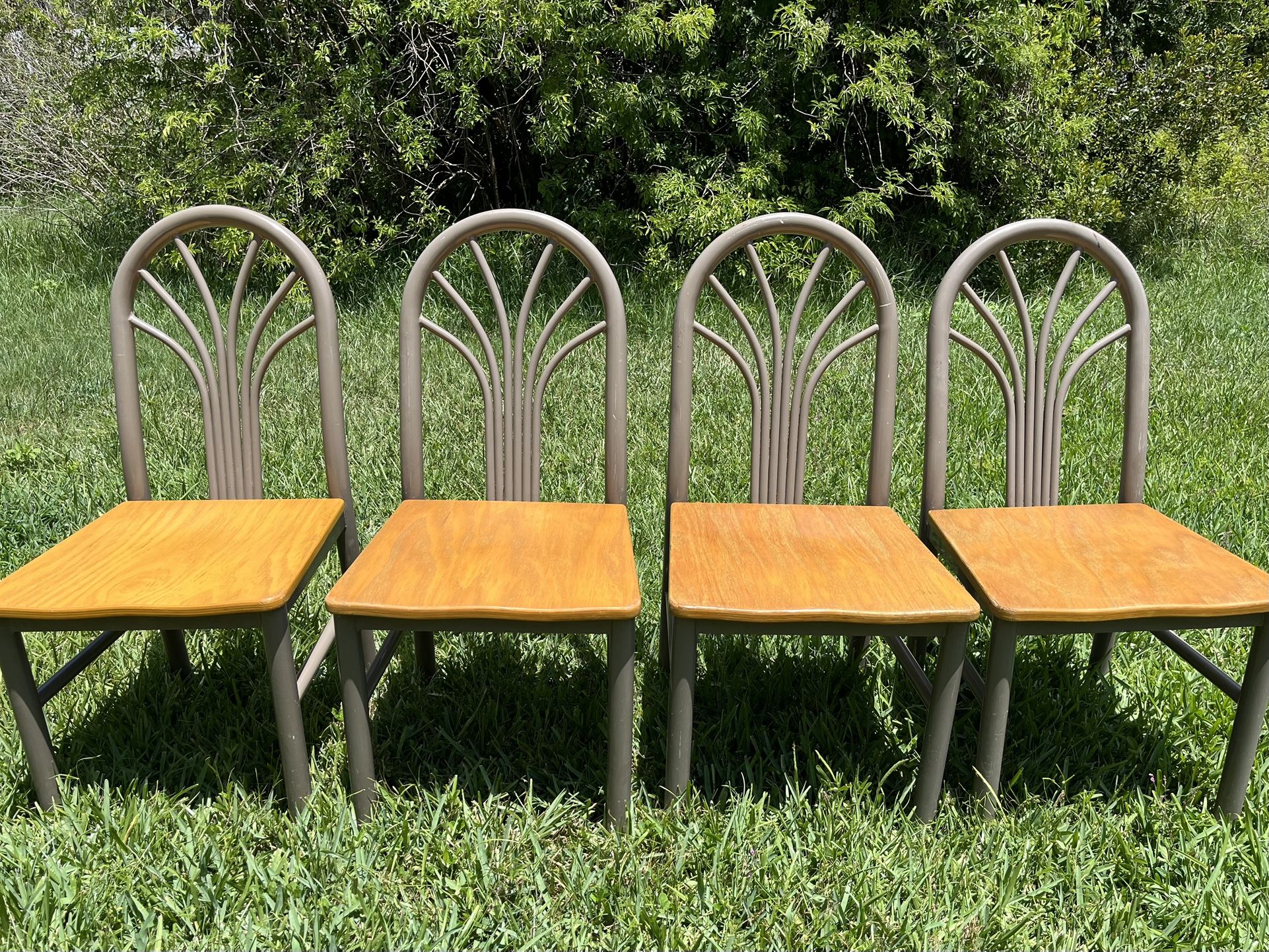 80's Postmodern Curved Dining Chairs Annig Sarian Style Oak Finish
