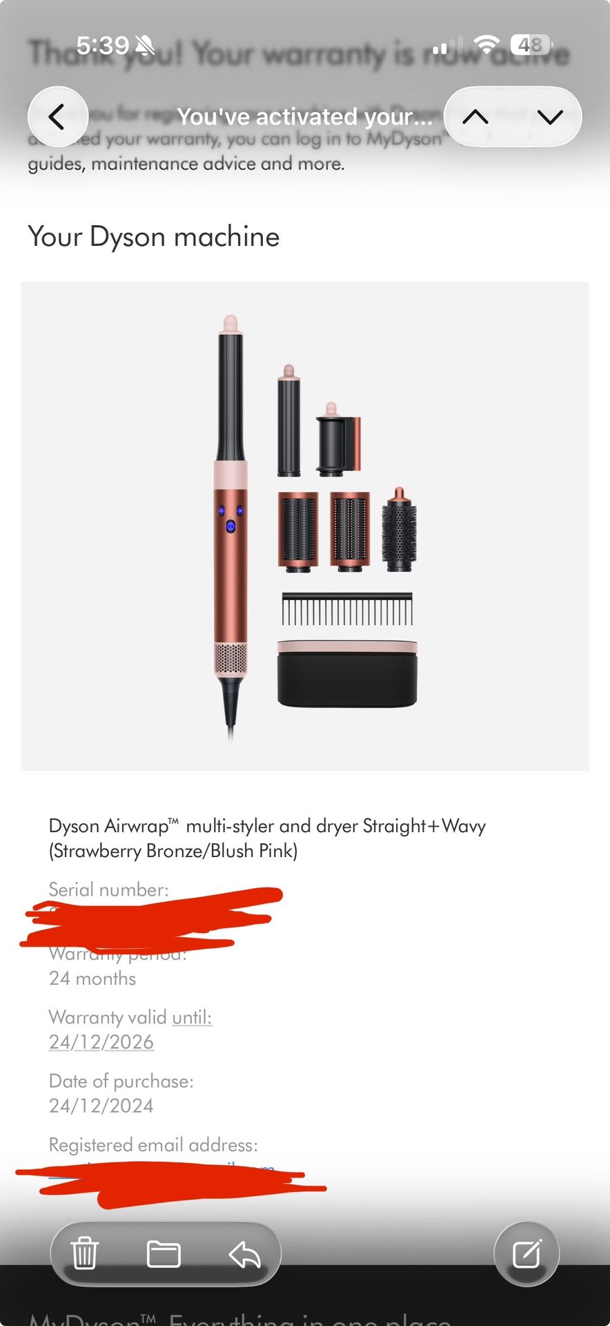 Dyson Airwrap™ multi-styler and dryer Straight+Wavy (Strawberry Bronze/Blush Pink)