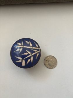 Vintage Chinese Cloisonné Enamel Trinket Box – Bamboo Design