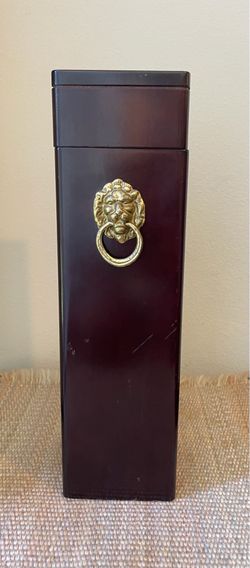 Vintage Mahogany Bombay Company Wooden Box Matches Holder