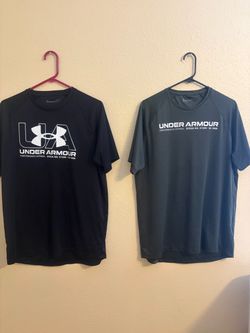 Under Armour 2-Pack Men's L Loose Fit Graphic Logo T-Shirt Crew Neck Black/Gray