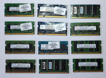 LOT OF 12 Laptop RAM SODIMM Memory DDR2 (512MB, 1GB, 2GB)