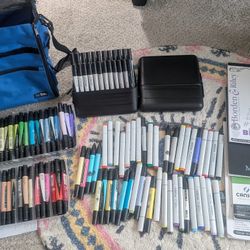 Art Markers, Paper, And Carrying Case