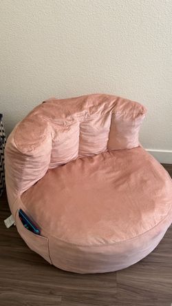 Pink Oversized Round Bean Bag Chair