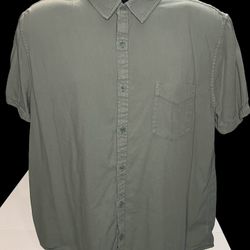 Lucky Brand Men’s Short Sleeve Button Up Shirt XL Sage Green Casual Pocket