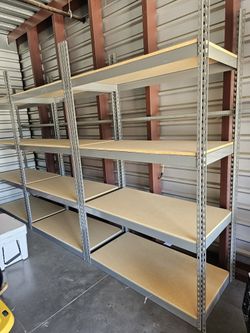 4 Tier Shelving 48 in W x 24 in D American Made Used Heavy Duty Steel Boltless Storage Rack Delivery Available