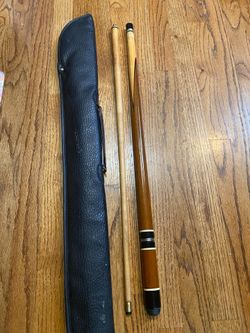 Vintage carved wooden pool cue stick