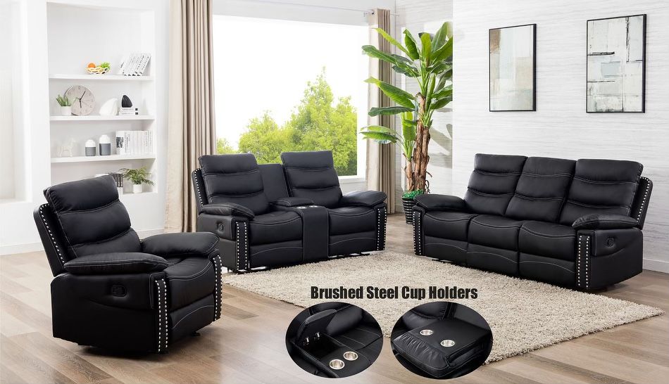 NEW 3pc RECLINING SOFA AND LOVESEAT WITH CHAIR INCLUDING FREE DELIVERY 