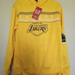 Ultra Game NBA Los Angeles Lakers Basketball Yellow Hoodie Men's Size M