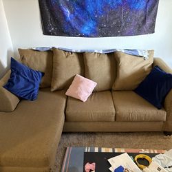 Tan 3 Cushion Sofa Apartment Size