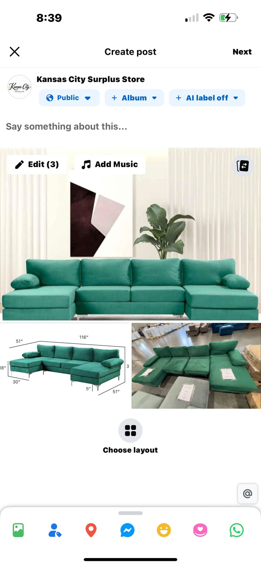Green Sectional Sofa