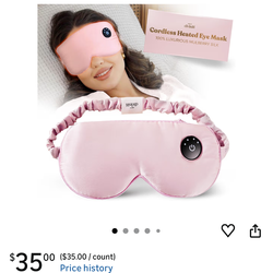 Silk Cordless Heated Eye Mask – USB Rechargeable Warm Compress for Dry Eyes, Blepharitis, Stye, Pink