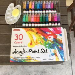 Acrylic Paint Set 25 Colors And  Palette 🎨 