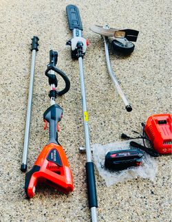 Echo 56V 16 in. Brushless Cordless Battery Straight Shaft Curved Shaft Edger & Pole Saw 10in Attachment 2.5Ah