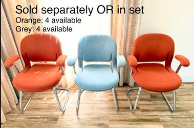 Office and living room chairs - Sold in set or separately - Grey and Orange