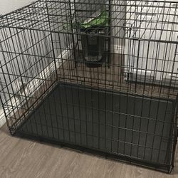Dog Crate Kennel Pet Cage With Plastic Tray