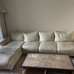 Leather Couch And Coffee Table