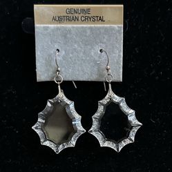 Vintage Antique Clear Genuine Austrian Crystal Earrings