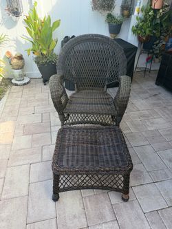 Brown chair and brown Footstool