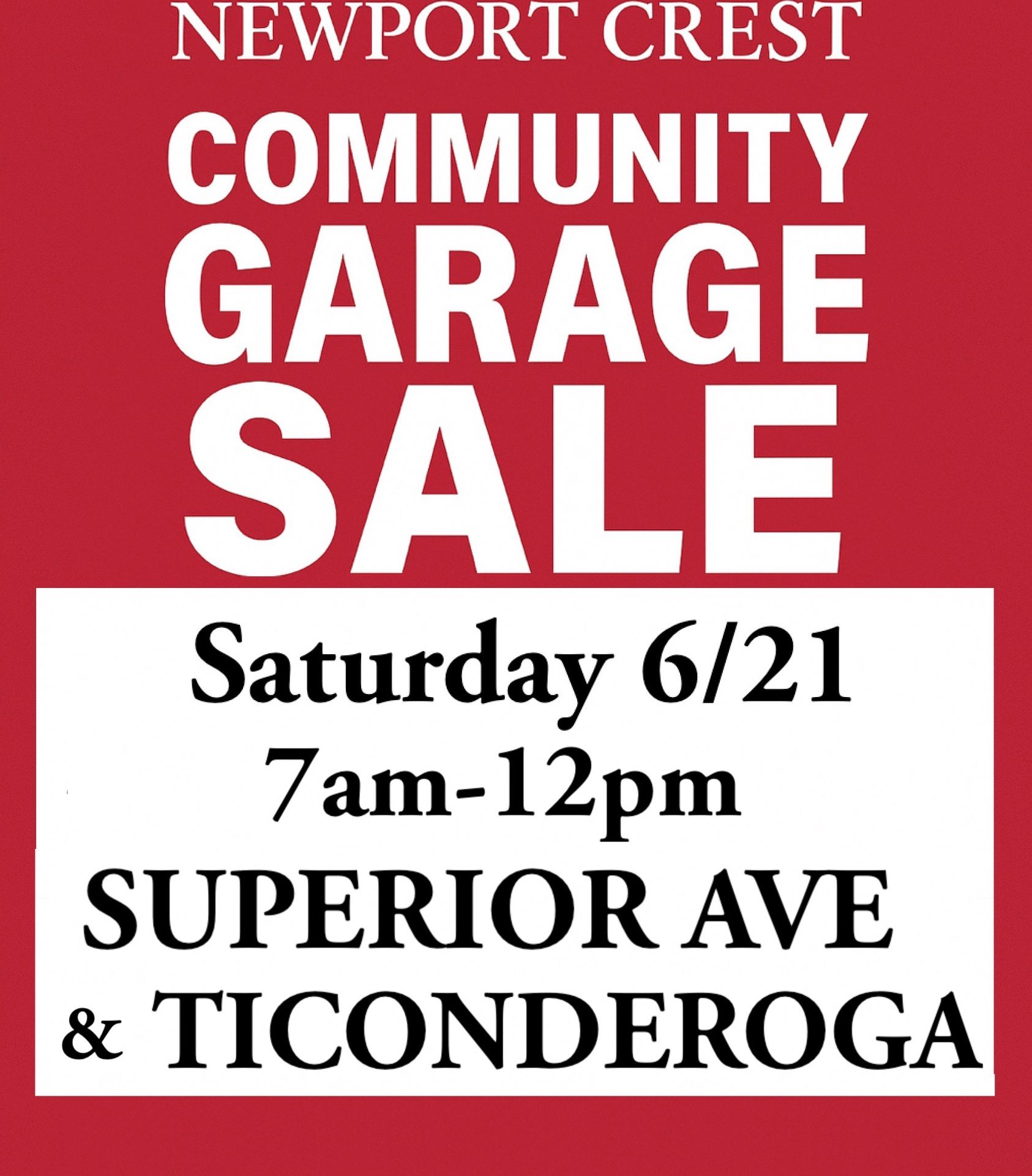 Multi-home garage sale this Saturday morning!
