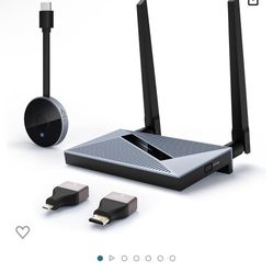 Wireless HDMI Transmitter and Receiver with Wireless HDMI Converter Dongle Adapter, Plug and Play Support 2.4/5GHz 4K Decoding Wireless HDMI Kit for S