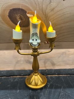 Damaged Disney Parks Beauty And The Beast Lumiere Light Up Candelabra Figure.