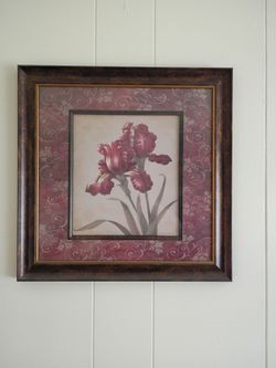 Framed Iris Floral Wall Art Print