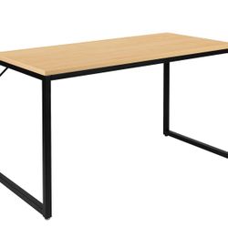 Flash Furniture Tiverton Industrial Modern Desk - Commercial Grade Office Computer Desk and Home Office Desk - 47" Long (Maple/Black)